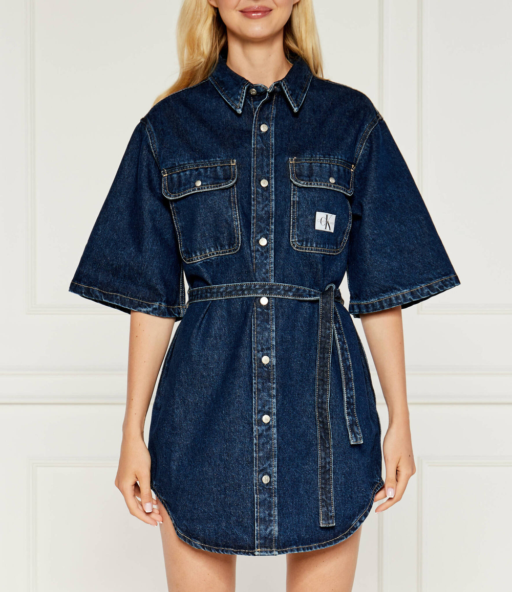 Джинсовое платье с ремешком UTILITY CALVIN KLEIN JEANS - темно-синий(J20J224748)