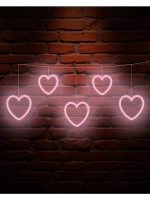 Светильник из неона гирлянда с сердечками