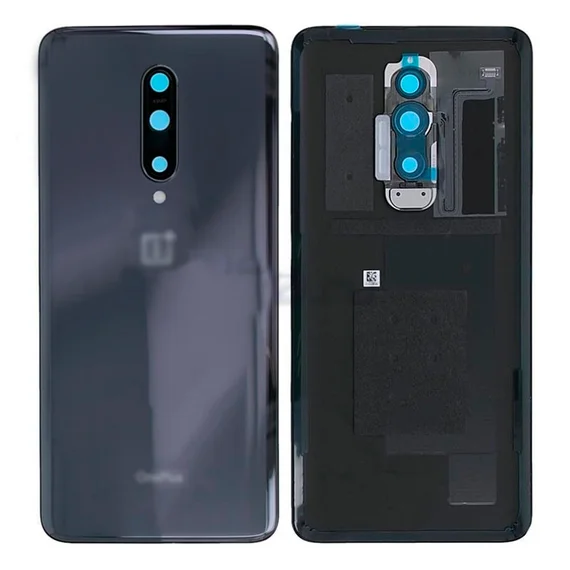 Задняя крышка для OnePlus 7 серая (Mirror Gray) со стеклом камеры