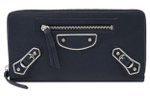 Balenciaga Zip Closure Goatskin Clutch Men"s Black