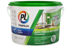 Краска для стен и потолков акриловая Profilux PL-04А матовая супербелая 14 кг