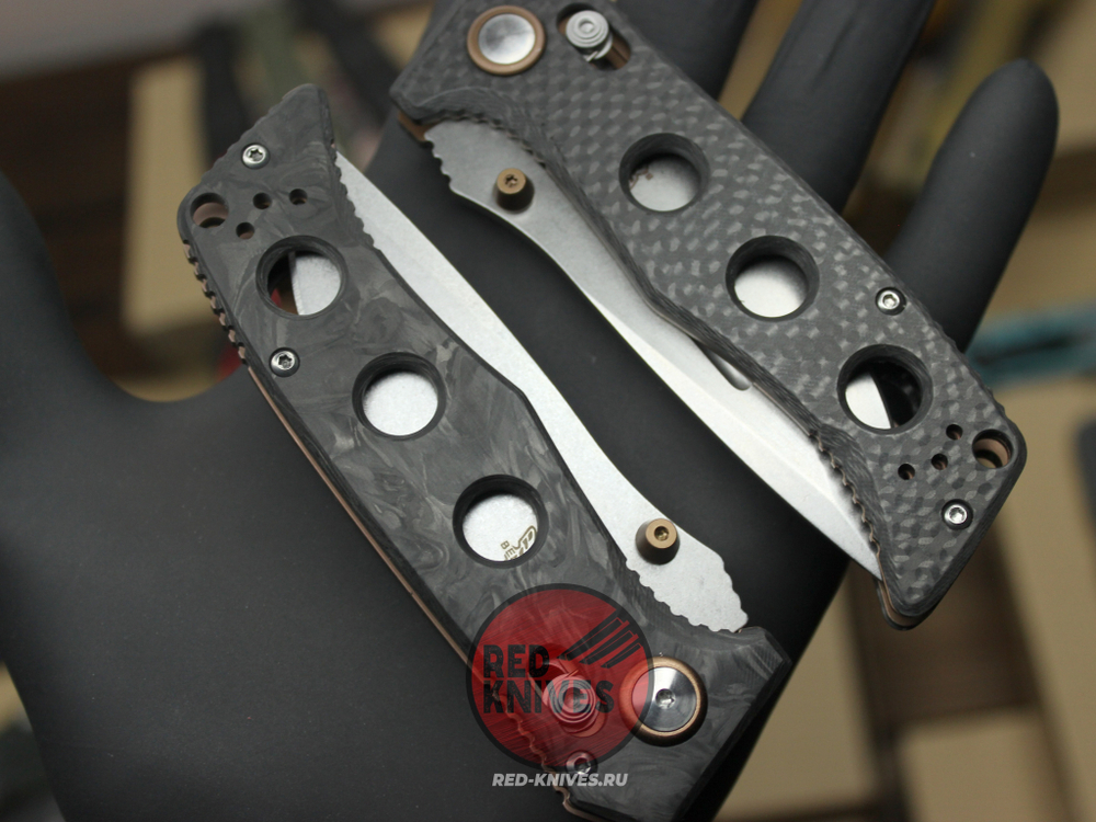 Нож Benchmade Mini Adamas V.2026 Carbon A+++ - рукоять карбон, клинок стоунвош