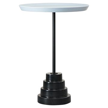 Столик кофейный sustainable collection, D38 см, серо-голубой/черный