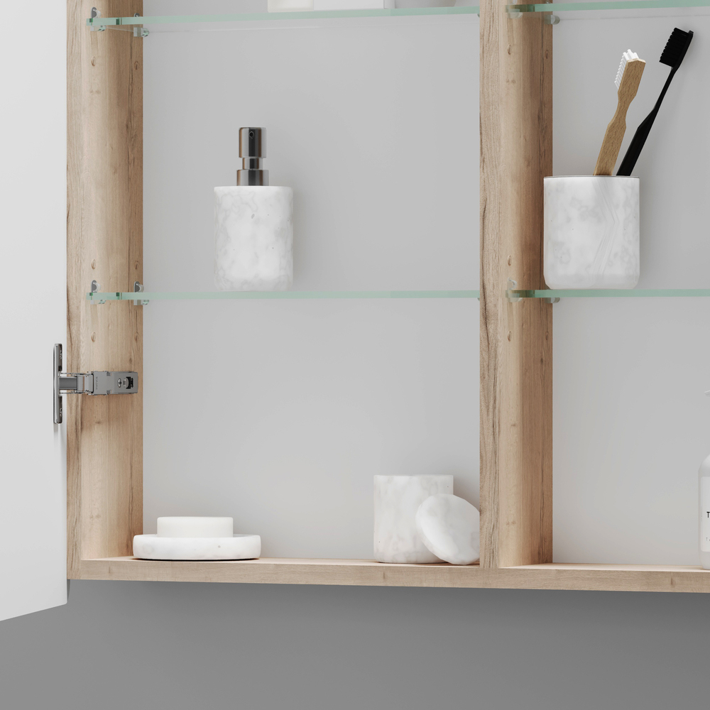 Зеркальный шкаф Sancos Mirror 990x150х740 мм, с LED подсветкой, арт. MI100ECH