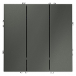 Выключатель трехклавишный без рамки Voltum S70 VLS030106