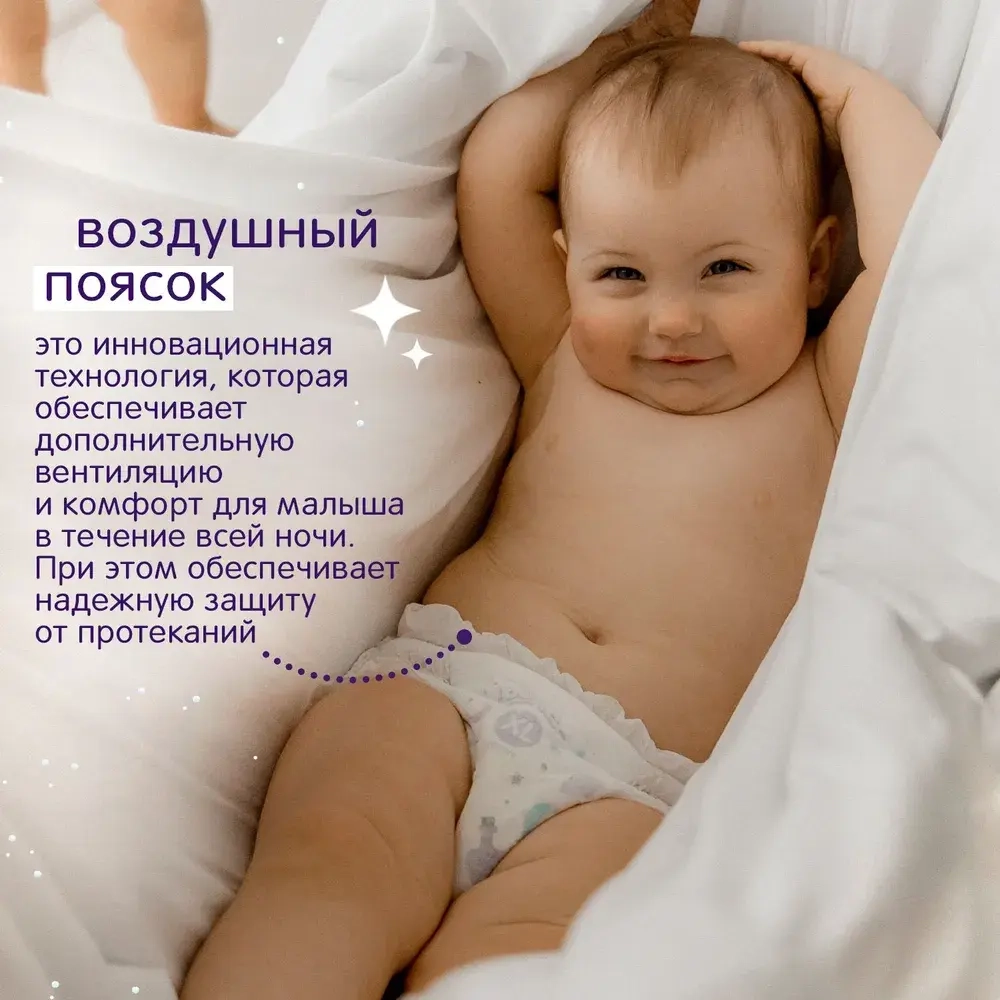 JOONIES Magic Night Подгузники-трусики, размер XXL (15-20 кг), 18 шт. Ночные