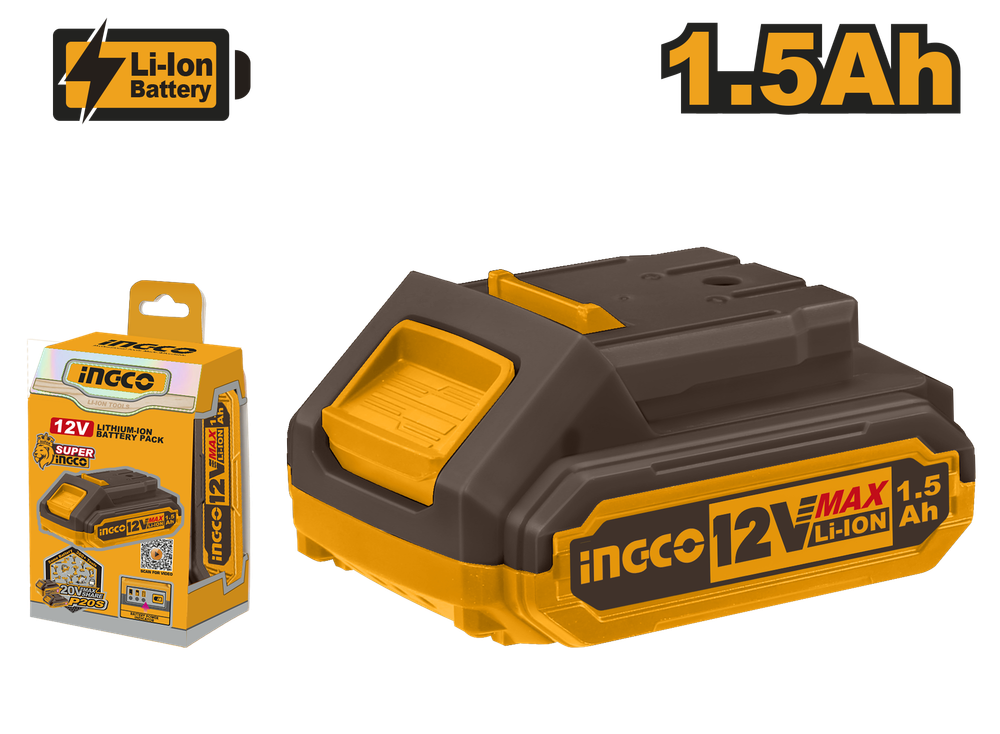 Аккумуляторная батарея Li-Ion INGCO FBLI12151 12 В 1.5 Ач Аккумуляторная батарея Li-Ion INGCO FBLI12151 12 В 1.5 Ач