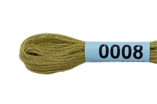 Мулине Gamma 100% хлопок, цв.0008 оливковый, 24 мотка по 8 метров