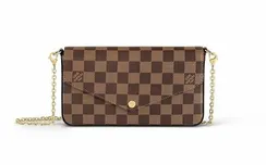 Клатч Louis Vuitton Felicie канва Damier Ebene коричневый