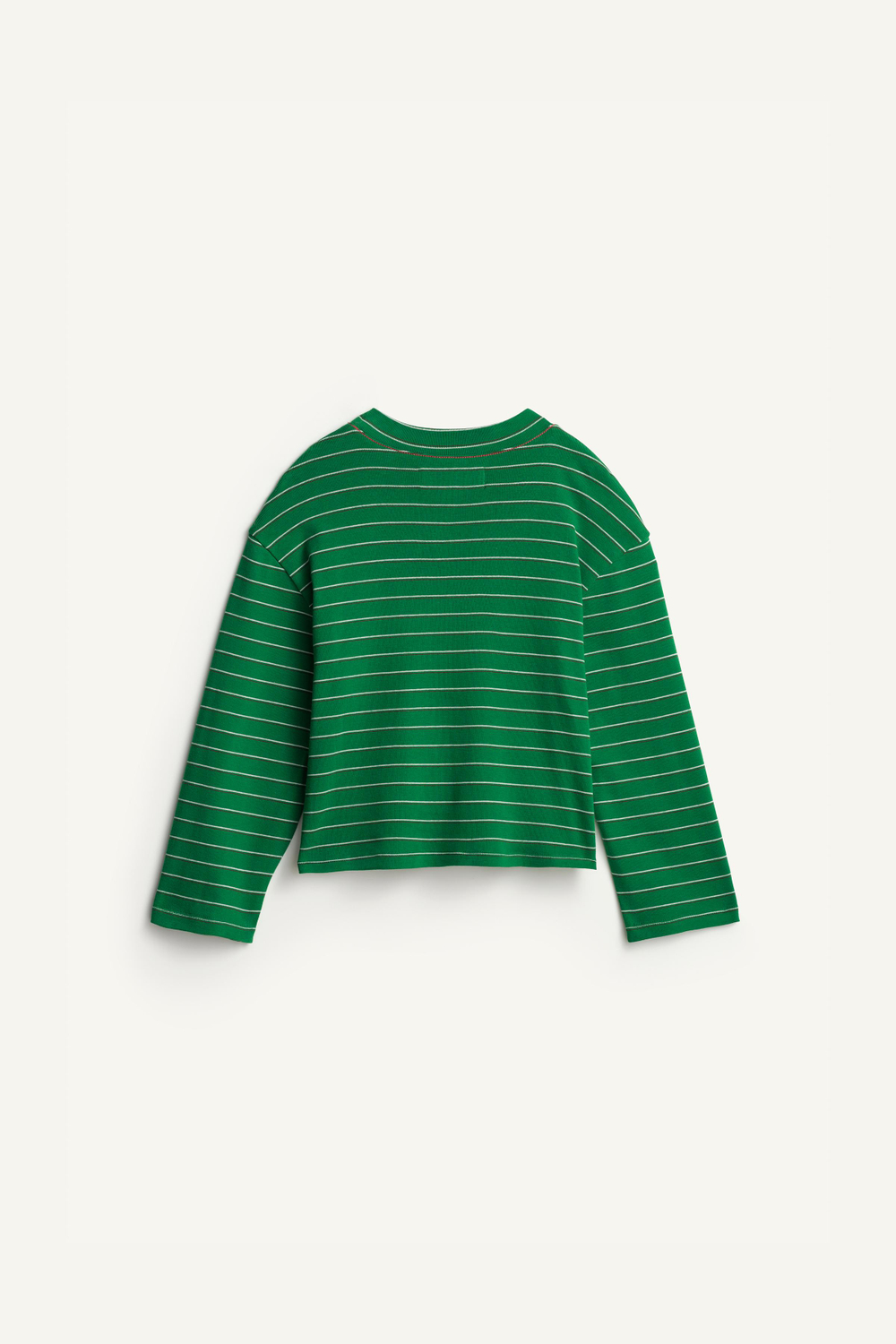 ZARA ФУТБОЛКА В ПОЛОСКУ - LIMITED EDITION, ЗЕЛЕНЫЙ/ЭКРЮ