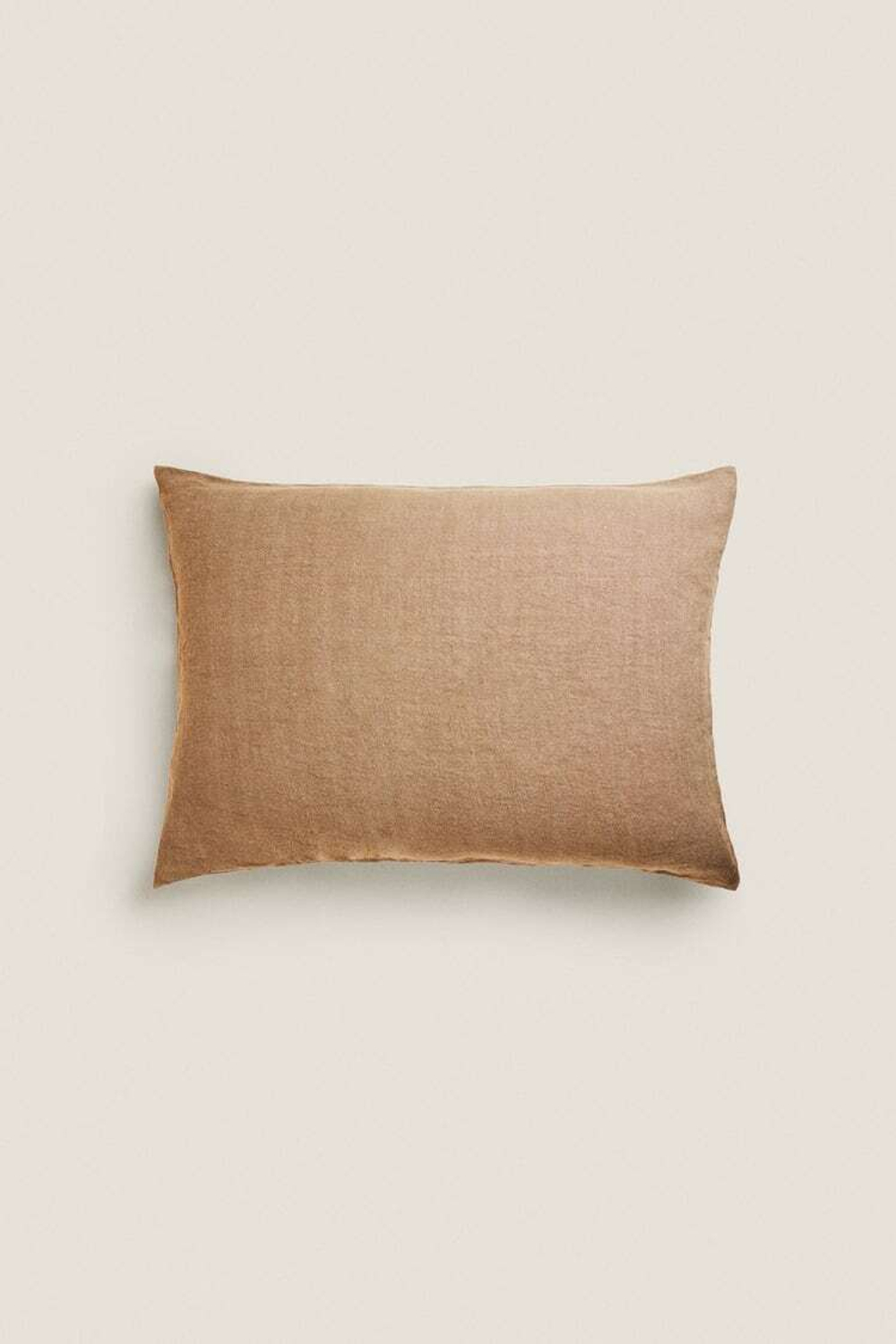 ZARA HOME ЛЬНЯНОЙ ЧЕХОЛ ДЛЯ ДЕКОРАТИВНОЙ ПОДУШКИ XXL, РЫЖЕВАТО-КОРИЧНЕВЫЙ