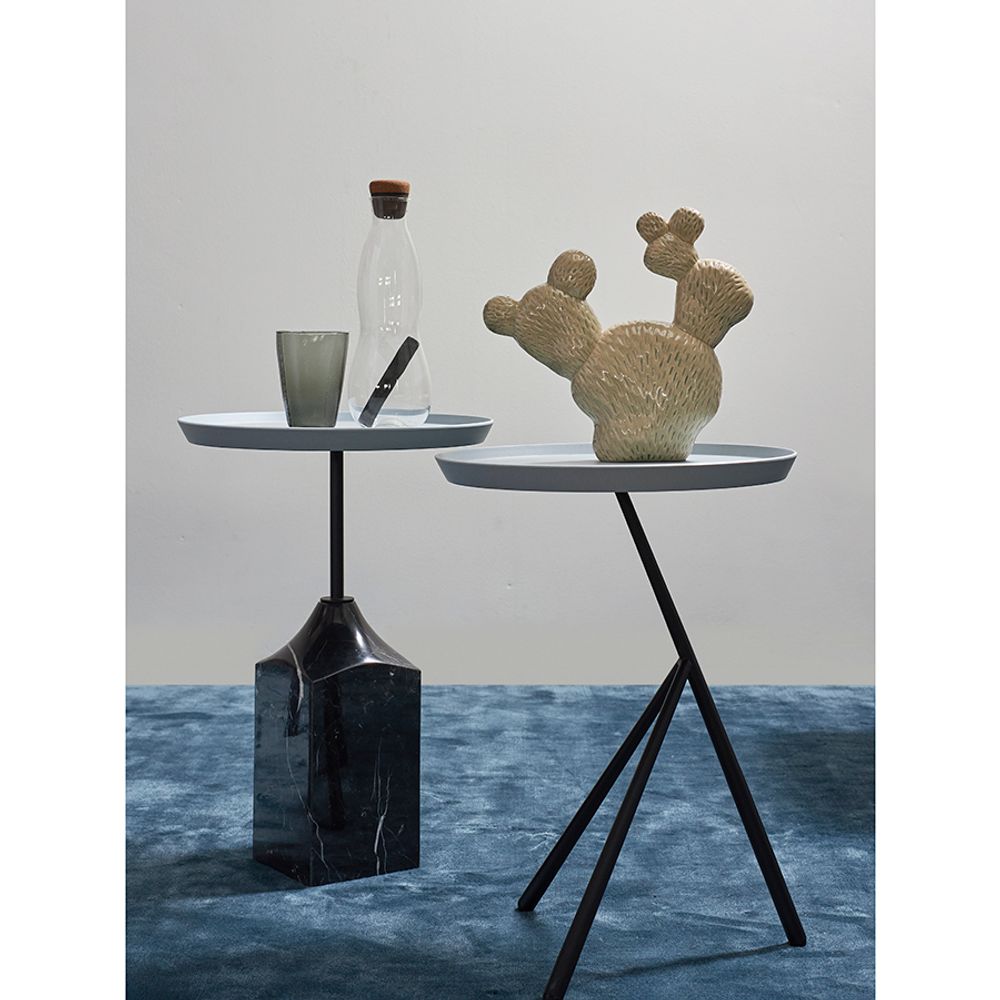 Столик кофейный Sustainable collection, Ø38 см, серый/черно-белый