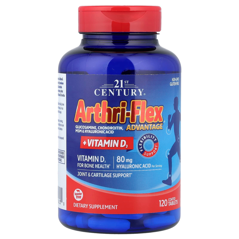 21st Century, Arthri-Flex Advantage®, с витамином D3, 120 таблеток, покрытых оболочкой