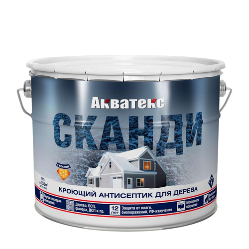 Пропитка по дереву Антисептик АКВАТЕКС Сканди имбирь  9л новая тара (пласт.ведро) Рогнеда
