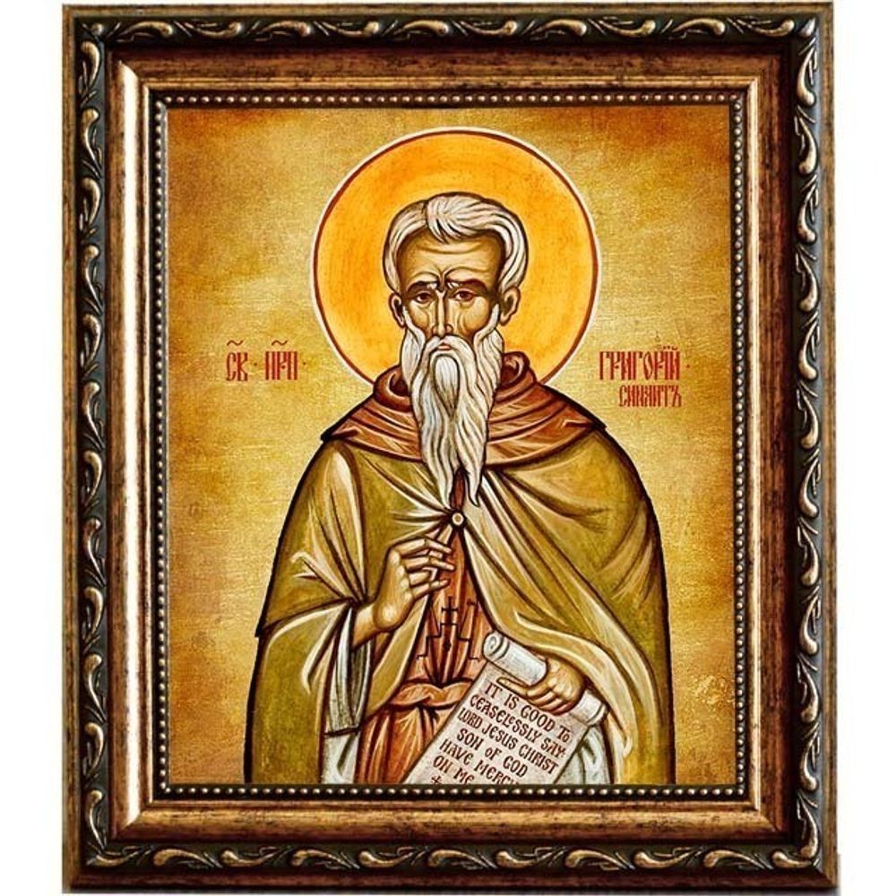 Григорий Синаит преподобный. Икона на холсте.