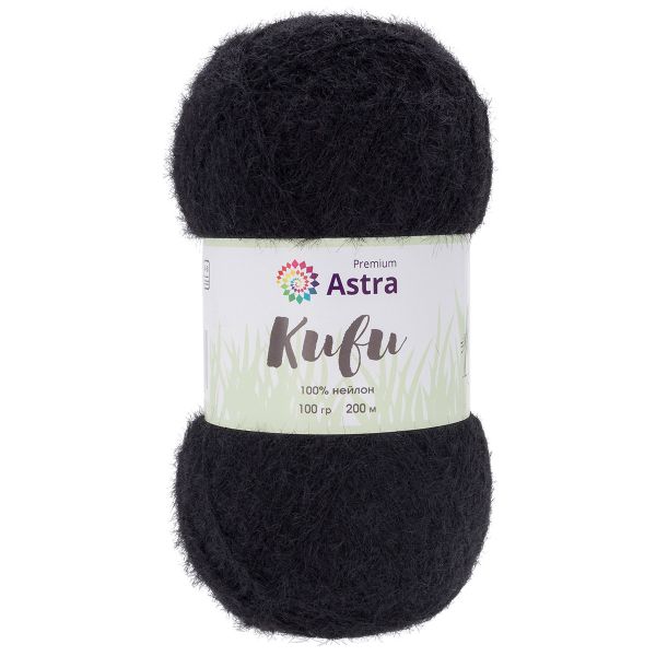 Пряжа Astra Premium (Астра Премиум) Киви (Kiwi) / уп.3 мот. по 100 г, 200 м, 15 черный