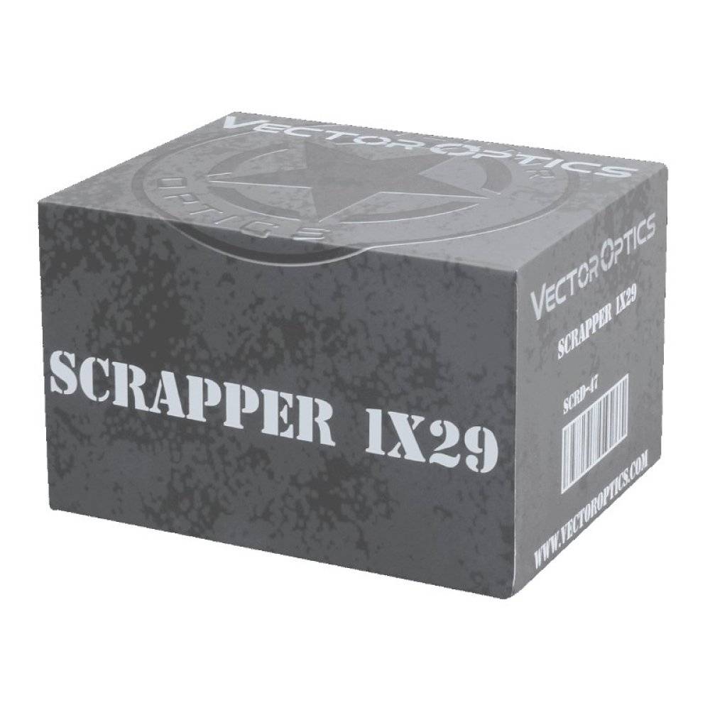 Коллиматорный прицел Vector Optics Scrapper 1x29 (закрытый, объектив 29мм, 2МОА, точка красная, weaver, IP67)