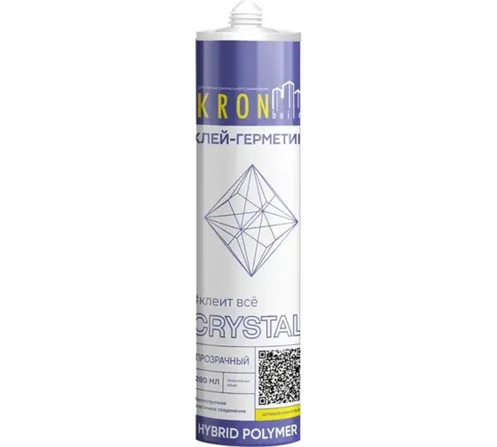 Клей-герметик на основе гибридных полимеров Kronbuild Crystal (прозрачный) 280гр