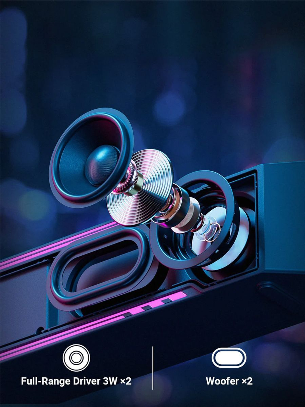 FosiAudio C4 Bluetooth колонка с LED подсветкой