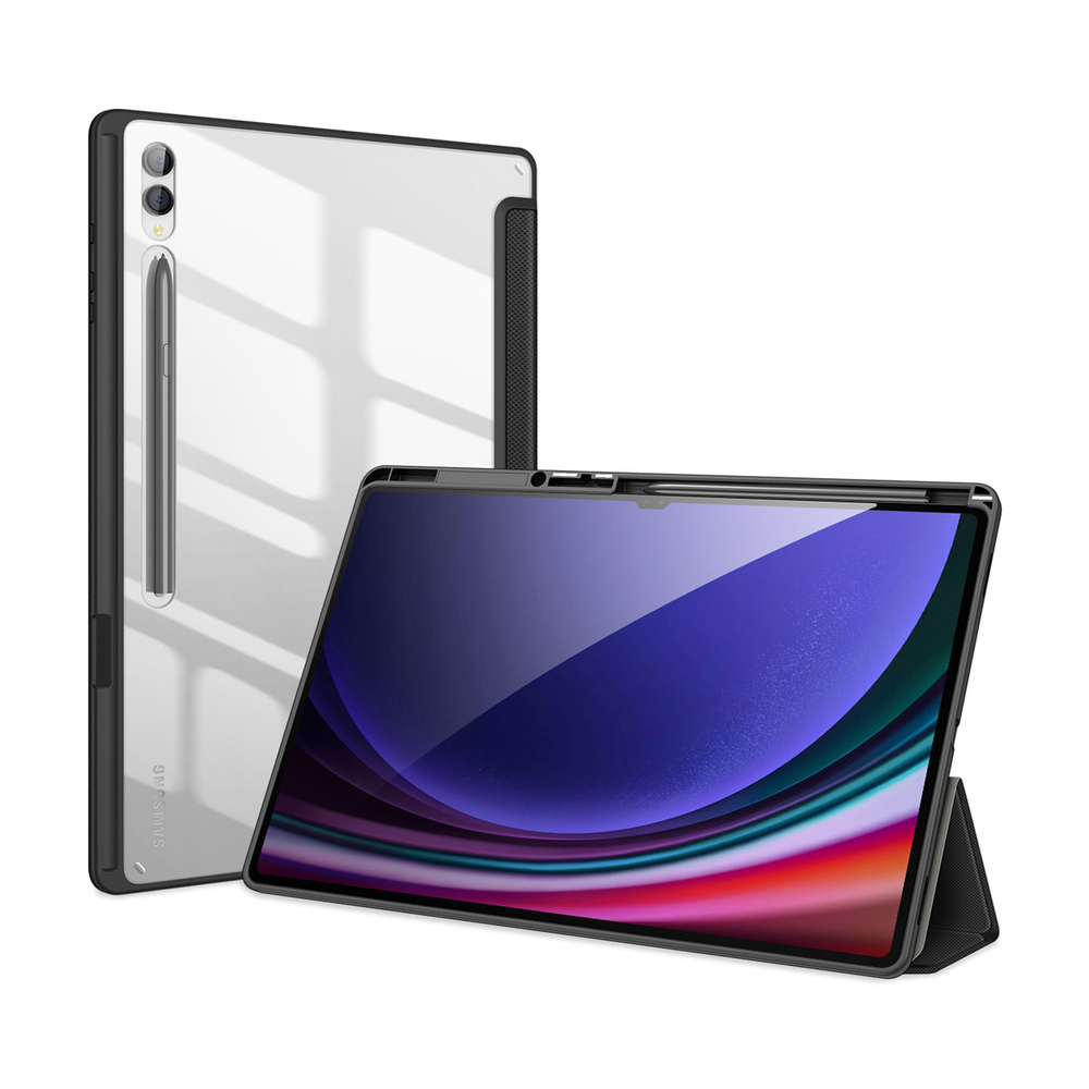 Чехол книжка черного цвета для Samsung Tab S10 Ultra, S9 Ultra и S8 Ultra, серия Toby Series от Dux Ducis