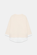 ТОЛСТОВКА С ДЛИННЫМИ РУКАВАМИ И КОНТРАСТНОЙ ВСТАВКОЙ — ZARA