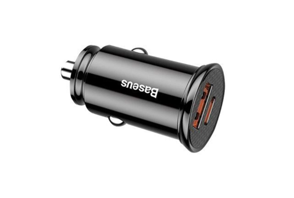 Автомобильное заряд. устр. Baseus Circular Plastic 1USB/1C 30W (CCALL-YS01) черное