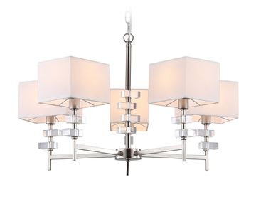 Подвесная люстра с абажурами 5*Е14 LH71321/5 SN/WH никель/белый High Light Classic Ambrella
