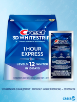 Отбеливающие полоски для зубов Crest 3D Whitestrips 1 Hour Express