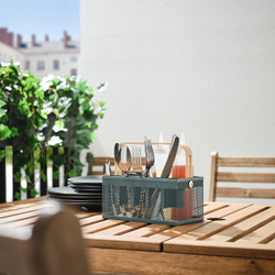 IKEA VIMPELFISK  (ИКЕА ВИМПЕЛФИСК)  -  Подставка для приборов - бамбук/серо-бирюзовый