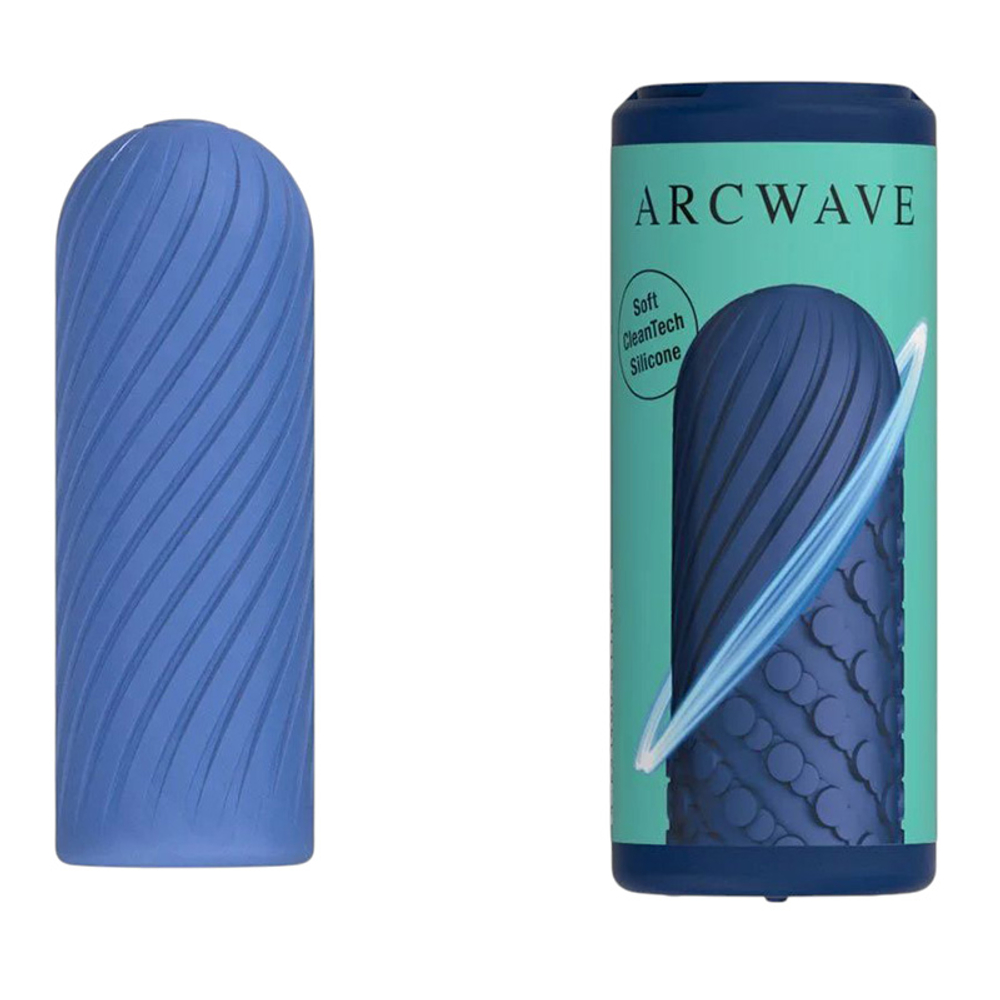 Синий двусторонний мастурбатор 10см ARCwave Ghost Reversible Pocket Manual Stroker CleanTech Silicone Male Masturbator Blue