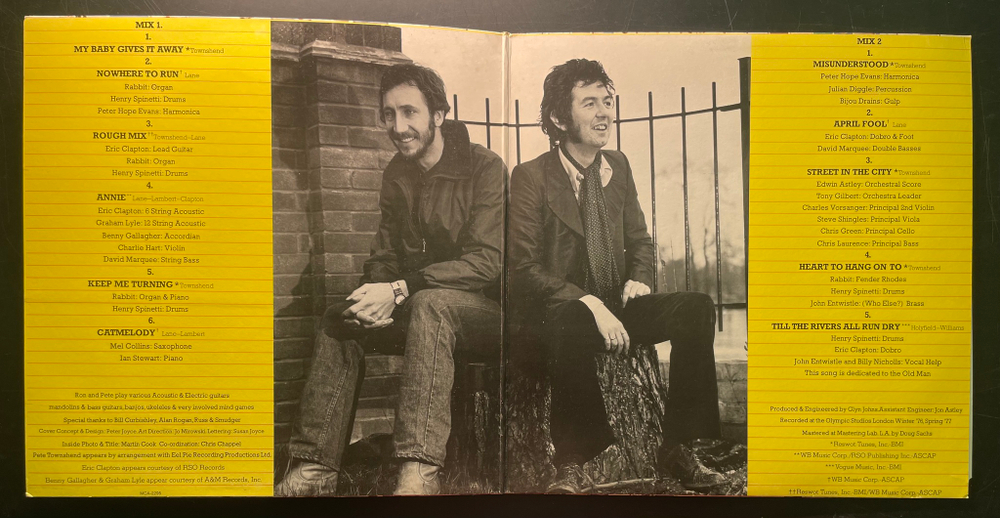 Pete Townshend / Ronnie Lane ‎– Rough Mix (США 1977г.)