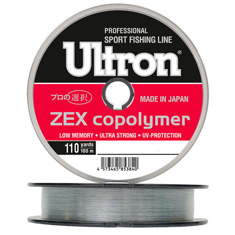 Леска ULTRON Zex Copolymer 0,12 мм., 100 м, 2,0 кг, прозрачная
