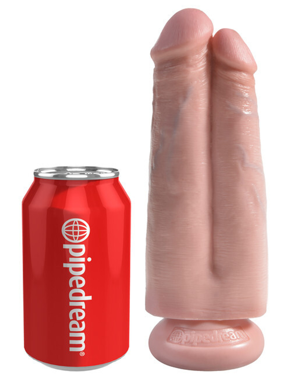 Фаллоимитатор сдвоенный на присоске King Cock 7 Two Cocks One Hole, телесный (Цвет: телесный)