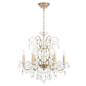 Хрустальная подвесная люстра 6*Е14 ODELIS SP6 GOLD золото с патиной Crystal Lux
