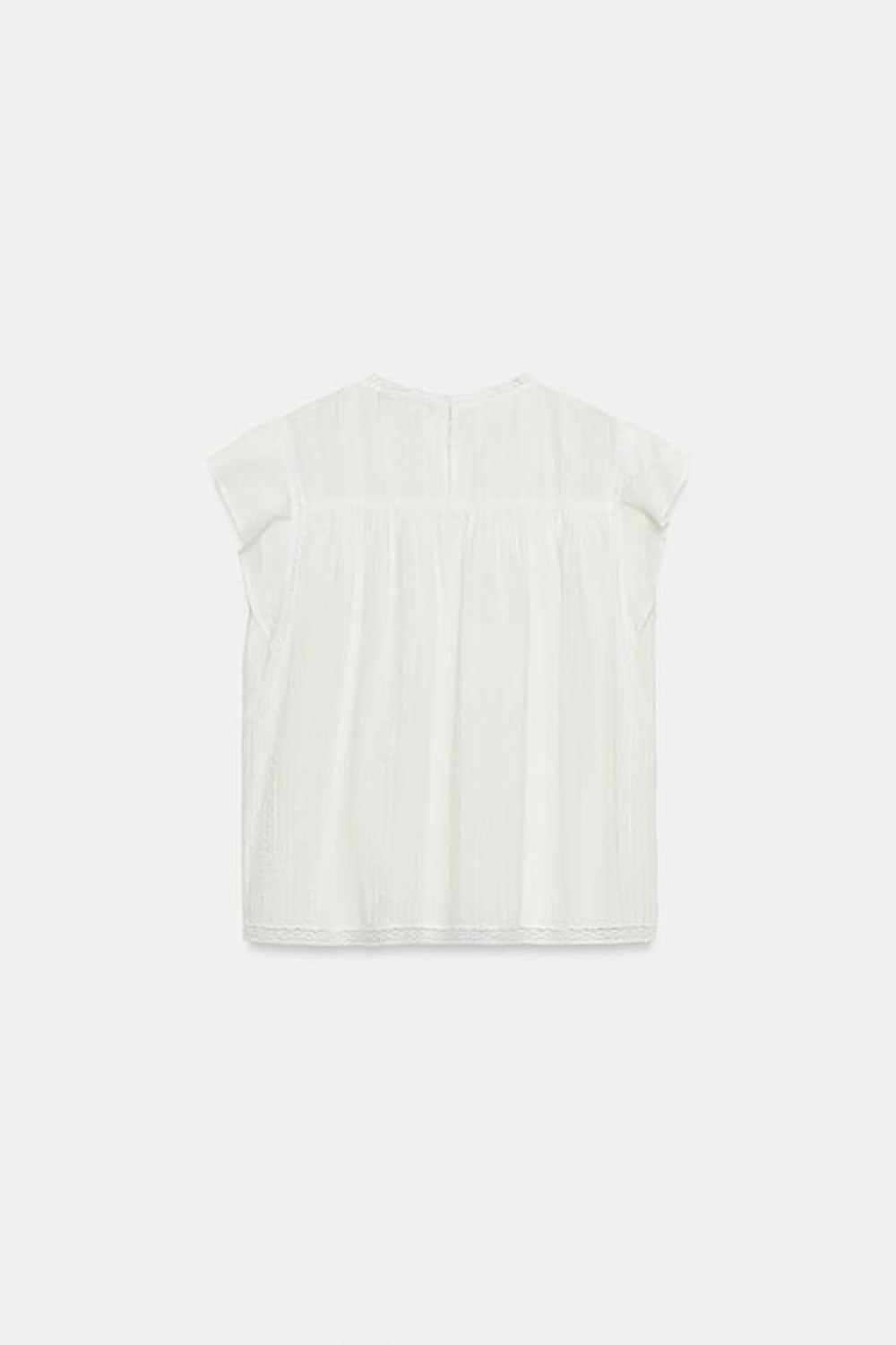 ZARA РОМАНТИЧНЫЙ ТОП С КРУЖЕВОМ, ЭКРЮ