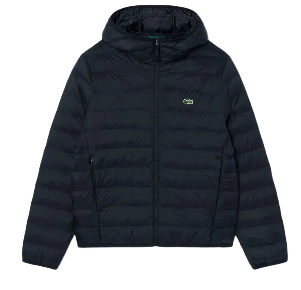 Мужская теннисная куртка Lacoste Water-Repellent Down Windbreaker - black