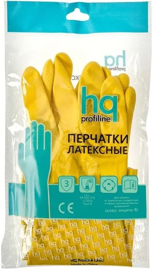 HQ Profiline: Перчатки резиновые L желтые