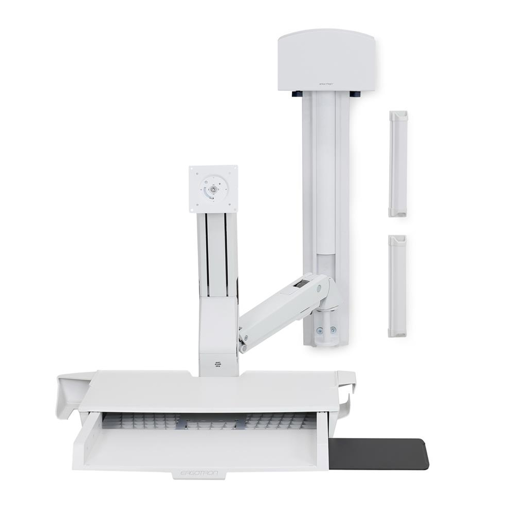 Крепление "Рука" Ergotron StyleView Sit-Stand Combo System с рабочей поверхностью и держателем CPU малого размера (45-272-216 / 45-272-026), Серебряный