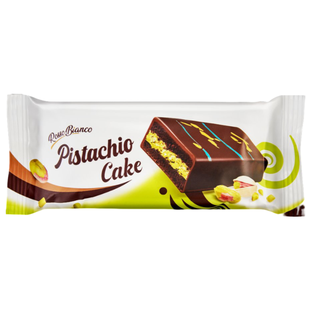 Кекс шоколадный Pistachio cake в шок глазури с фисташковой начинкой 40 г