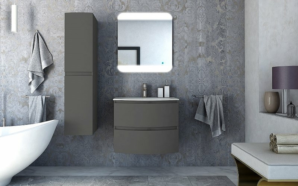 Шкаф пенал Cezares Vague 30 44326 подвесной Grigio talpa opaco