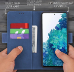 Стильный чехол-книжка из кожи для HONOR 90 (не PRO) с отделом для наличных, 3 слотами для карт и подставкой