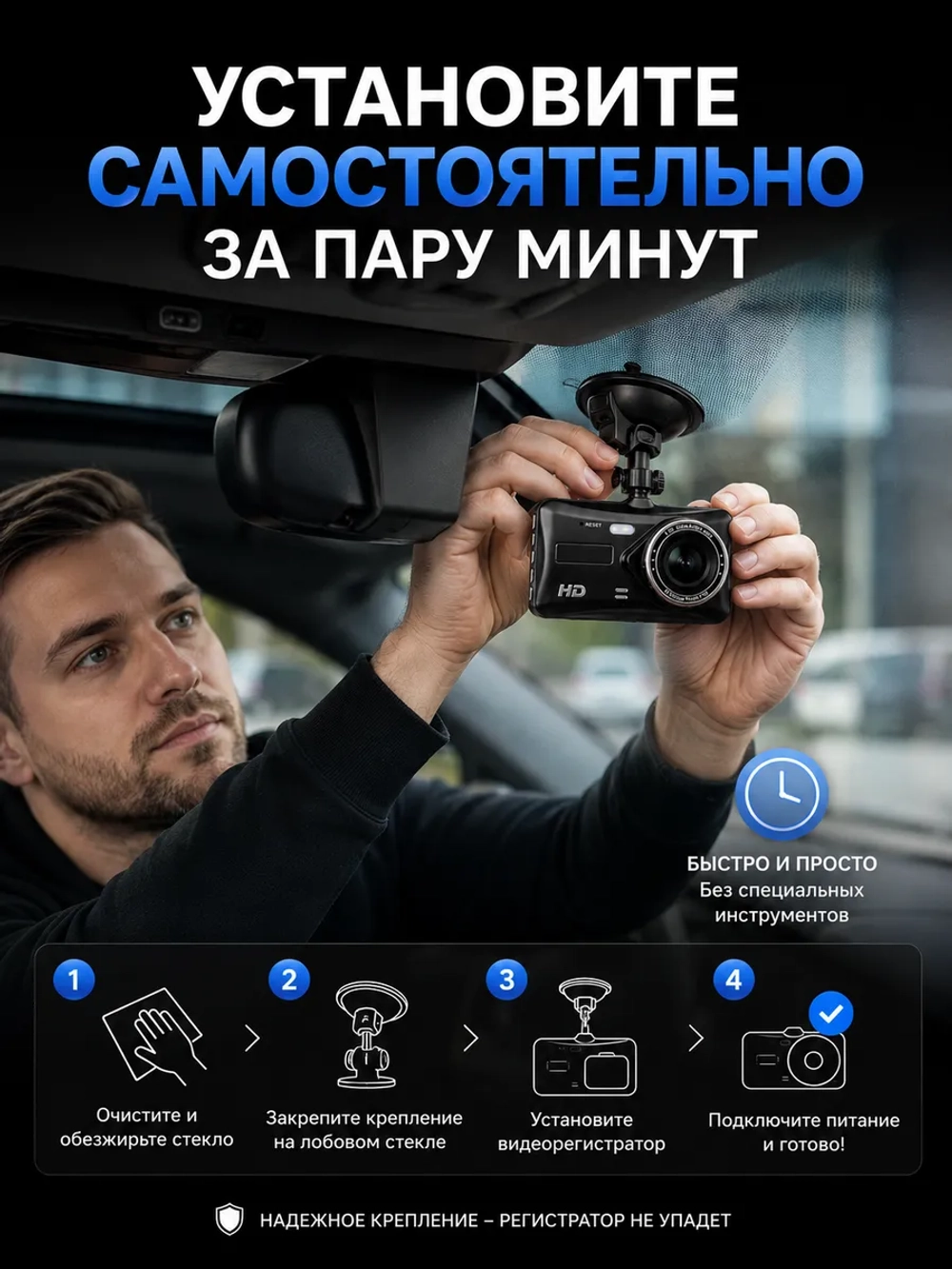 Видеорегистратор автомобильный с камерой заднего вида