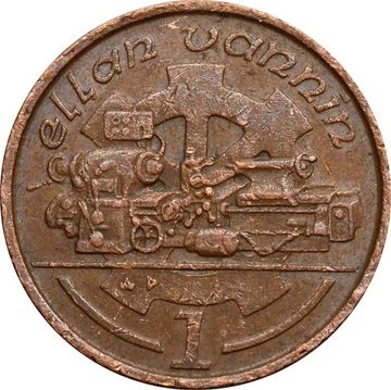 1 пенни 1988-1995 Остров Мэн