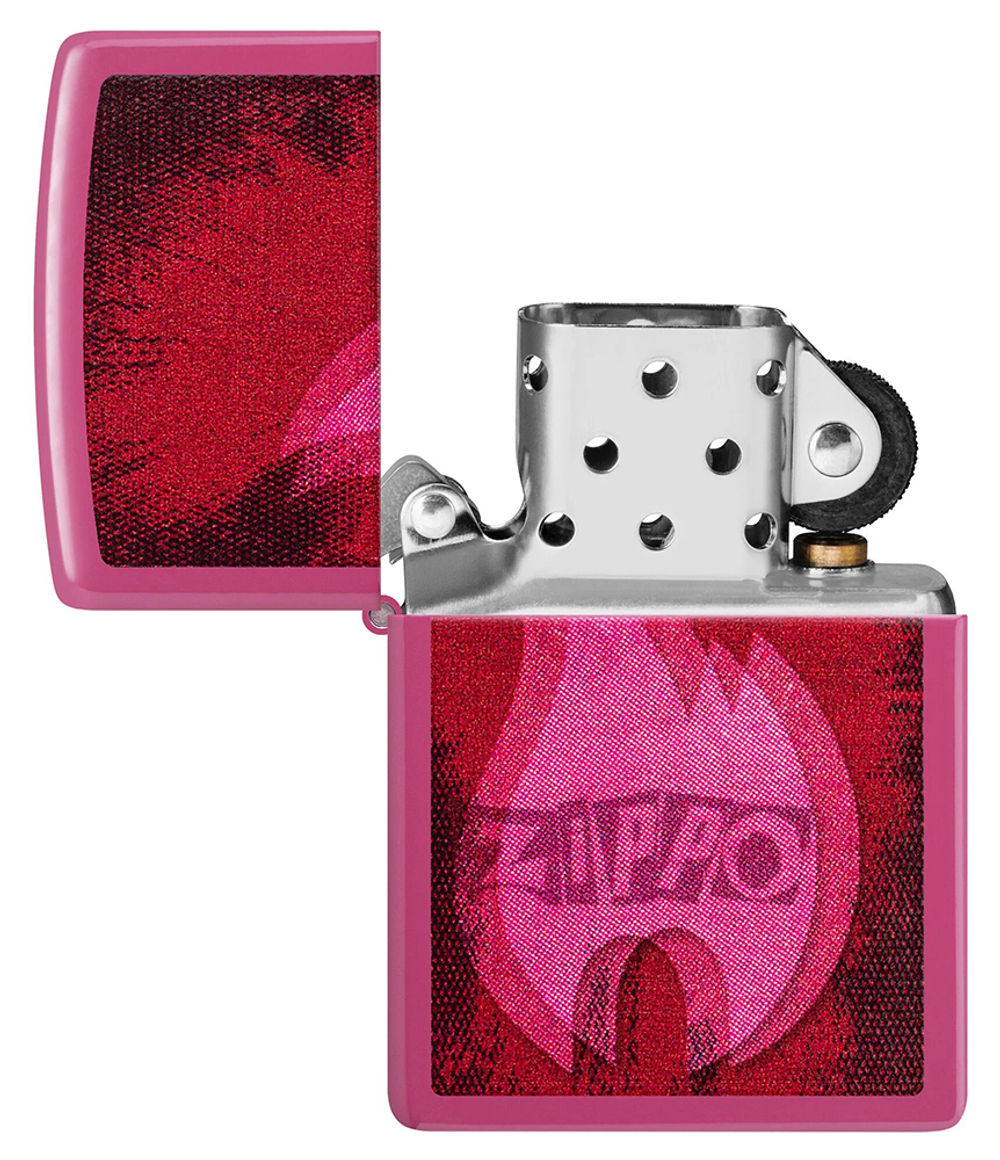 Зажигалка ZIPPO Pulse с покрытием Frequency, латунь/сталь, малиновая, глянцевая, 38x13x57 мм, шт
