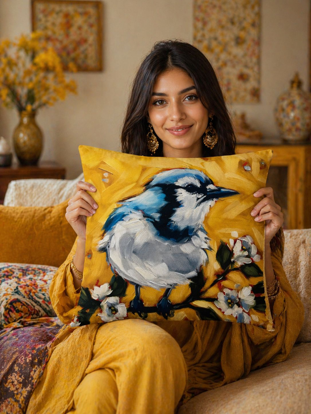Наволочка декоративная 40х40 Люди в масках 1 шт.