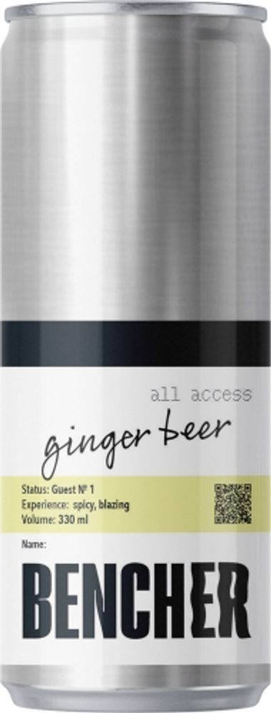 Газированный напиток Бенчер Имбирный Лимонад / Bencher Ginger 0.33 - банка