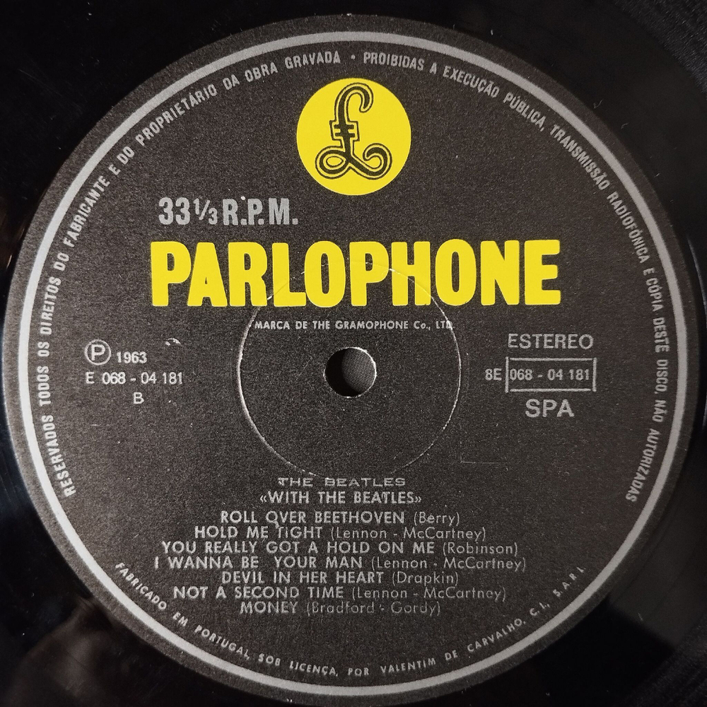 Винтажная виниловая пластинка LP With The Beatles (Portugal 1977)