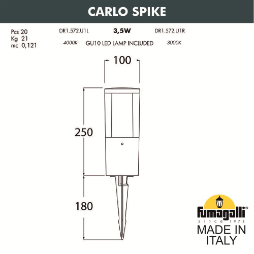 Грунтовый светильник Fumagalli CARLO DR1.572.000.LXU1L