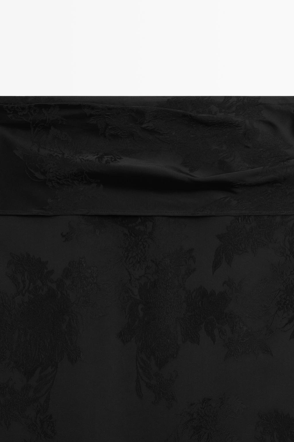 Massimo Dutti Прямая юбка миди с поясом, черный