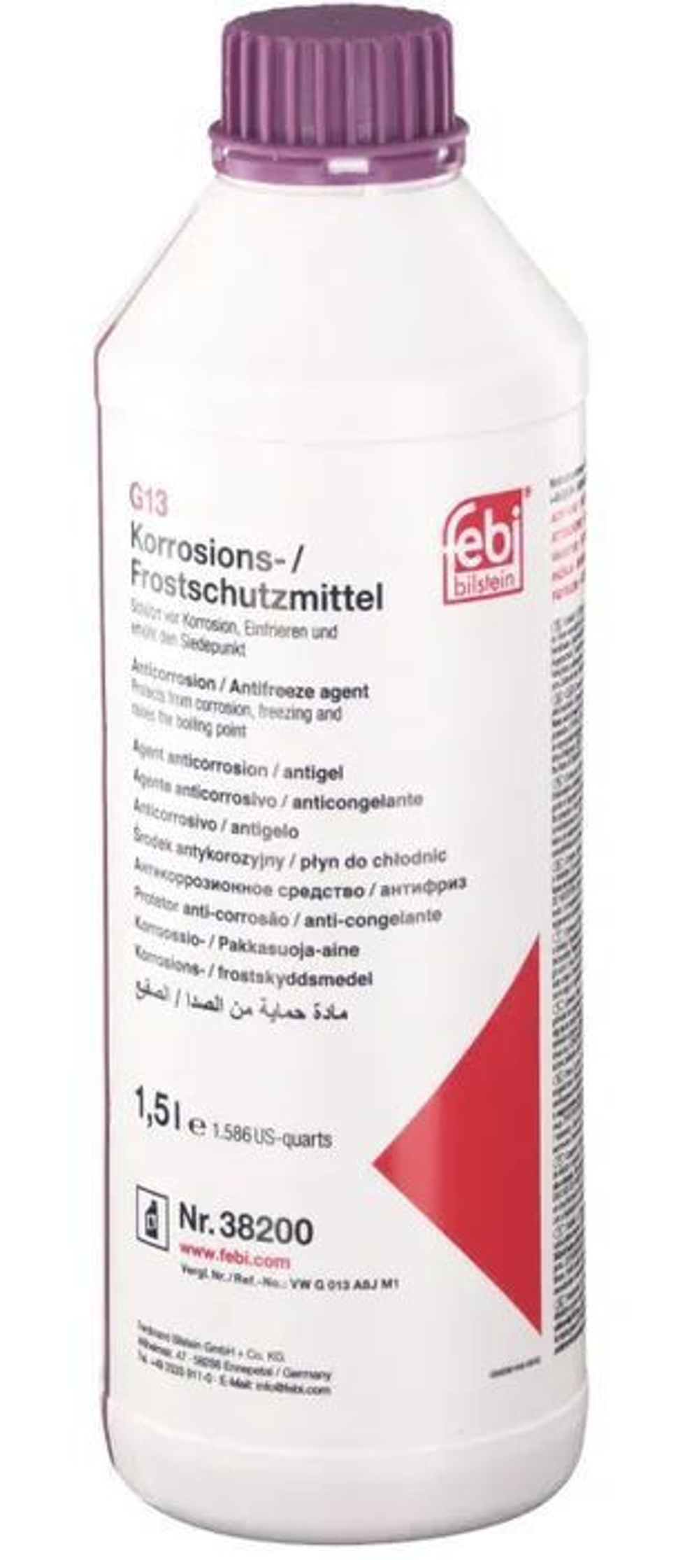 Антифриз FEBI Universal G13 концентрат фиолетовый 1,5 л 38200